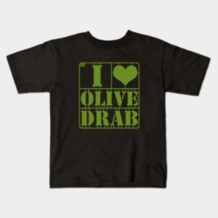 I Heart Olive Drab Kids T-Shirt